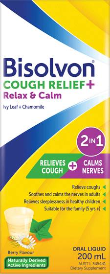 Bisolvon<sup>®</sup> Cough Relief + Relax & Calm